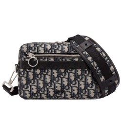 Replica Borsa a tracolla obliqua Christian Dior Safari Dior Blu scuro