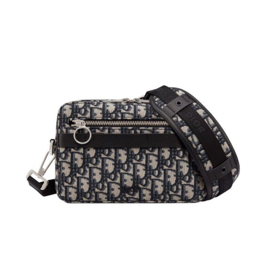 Replica Borsa a tracolla obliqua Christian Dior Safari Dior Blu scuro