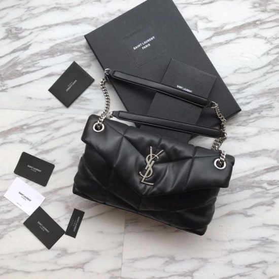 Replica Borsa a tracolla Yul Saint Laurent Loulou piccola nera