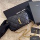 Replica Borsa YSL Saint Laurent Becky con doppia zip in pelle di agnello trapuntata nera