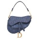 Replica Christian Dior Borsa da Saddle in tela denim blu