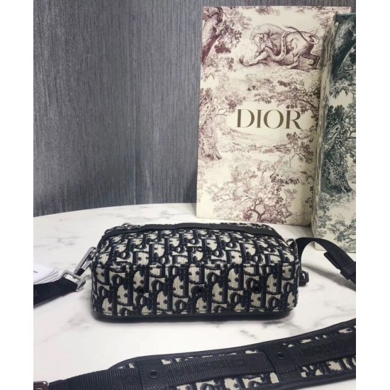 Replica Borsa a tracolla obliqua Christian Dior Safari Dior Blu scuro
