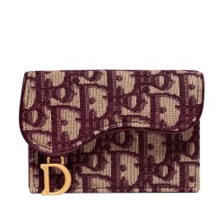 Replica Portafoglio da sella obliquo Christian Dior rosso