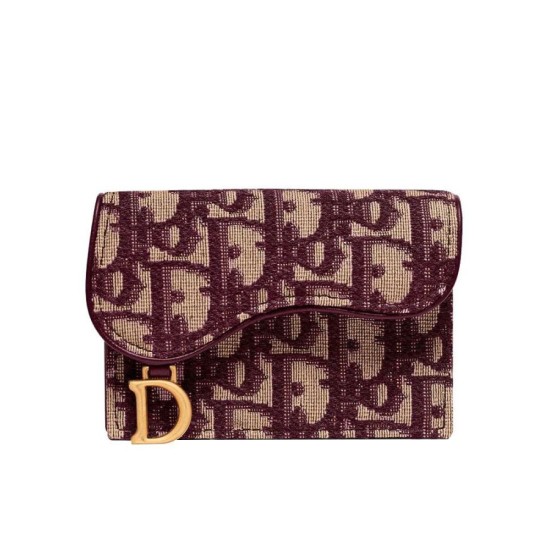 Replica Portafoglio da sella obliquo Christian Dior rosso