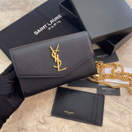 Replica Portafoglio YSL Saint Laurent Uptown Chain nero
