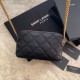 Replica Borsa YSL Saint Laurent Becky con doppia zip in pelle di agnello trapuntata nera
