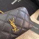 Replica Borsa YSL Saint Laurent Becky con doppia zip in pelle di agnello trapuntata nera