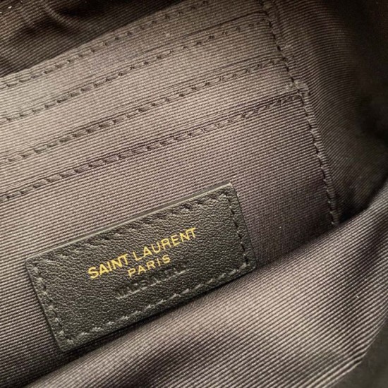 Replica Borsa YSL Saint Laurent Becky con doppia zip in pelle di agnello trapuntata nera