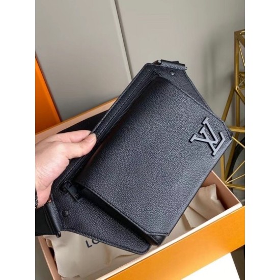 Replica Aerogram Slingbag Pelle di vitello M57081 Nera