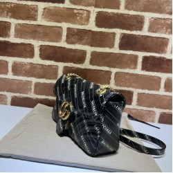 Replica The Hacker Project borsa piccola GG Marmont 443497 Nera