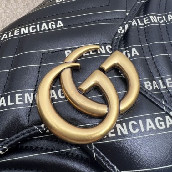 Replica The Hacker Project borsa piccola GG Marmont 443497 Nera