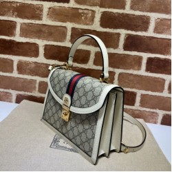 Replica Ophidia Borsa piccola con manico superiore e Web 651055 Bianco