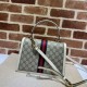 Replica Ophidia Borsa piccola con manico superiore e Web 651055 Bianco