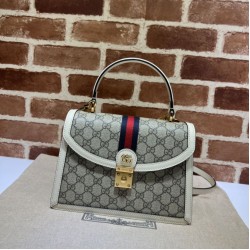 Replica Ophidia Borsa piccola con manico superiore e Web 651055 Bianco