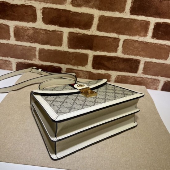 Replica Ophidia Borsa piccola con manico superiore e Web 651055 Bianco