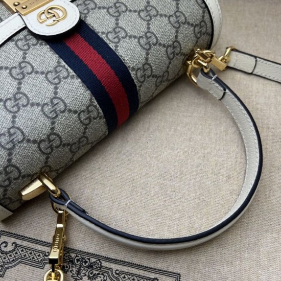 Replica Ophidia Borsa piccola con manico superiore e Web 651055 Bianco