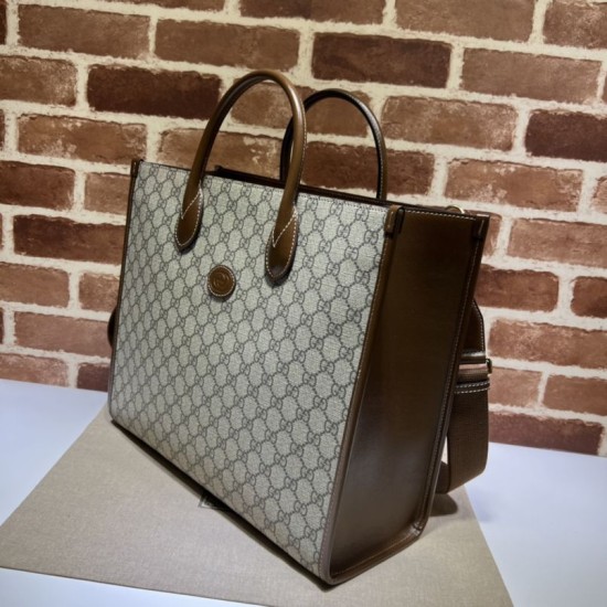 Replica Borsa media con borsa G intrecciata 674148 marrone