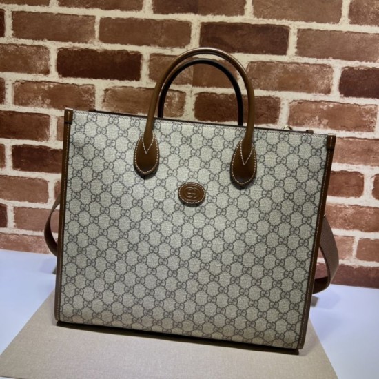 Replica Borsa media con borsa G intrecciata 674148 marrone
