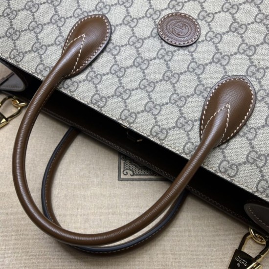 Replica Borsa media con borsa G intrecciata 674148 marrone