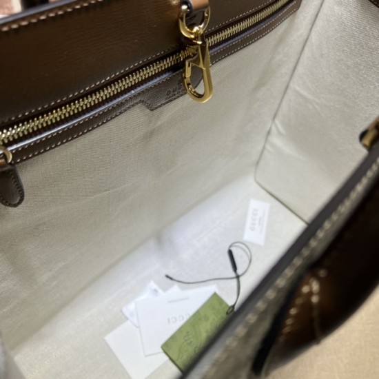 Replica Borsa media con borsa G intrecciata 674148 marrone