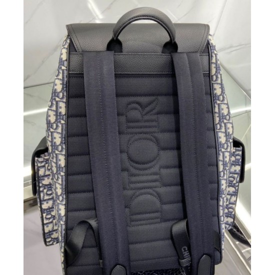 Replica Zaino Christian Dior Saddle blu scuro