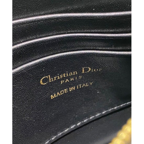 Replica Astuccio Christian Dior Caro con cerniera nero Replica Astuccio Christian Dior Caro con cerniera nero