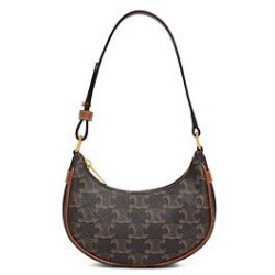 Replica Celine Mini Ava In Tela Triomphe E Pelle Di Vitello Marrone