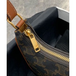 Replica Celine Mini Ava In Tela Triomphe E Pelle Di Vitello Marrone