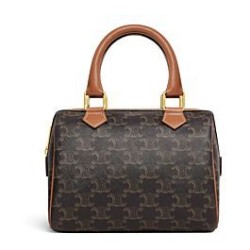 Replica Celine Small Boston In Tela Triomphe Caffè