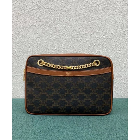 Replica Celine Patapans Medio In Tela Triomphe Marrone