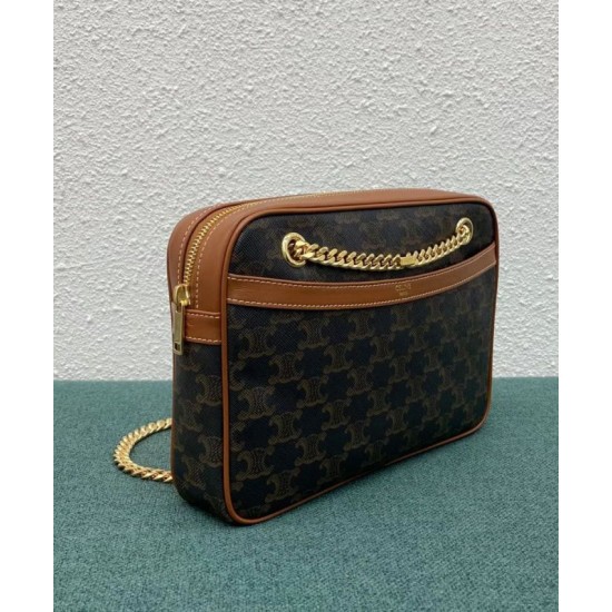 Replica Celine Patapans Medio In Tela Triomphe Marrone