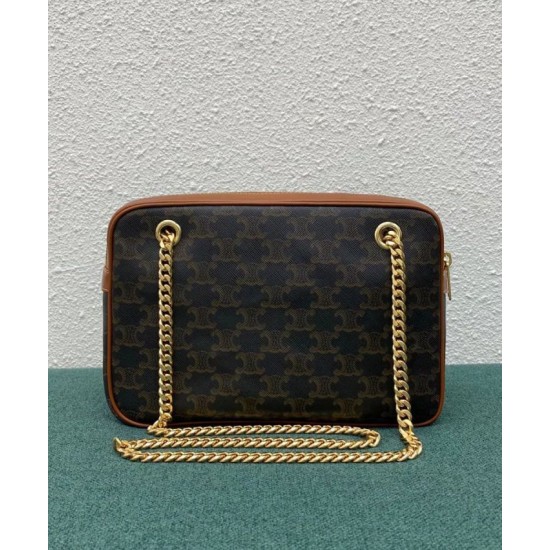 Replica Celine Patapans Medio In Tela Triomphe Marrone