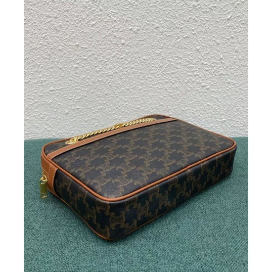 Replica Celine Patapans Medio In Tela Triomphe Marrone