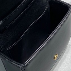 Replica Celine Mini Triomphe In Vitello Lucido Nero