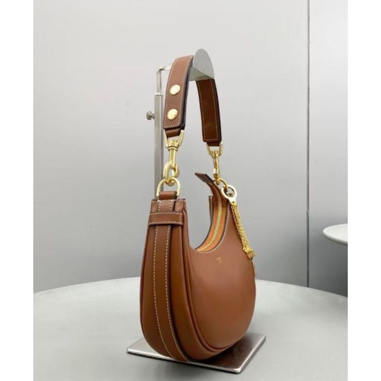 Replica Borsa Celine Ava Con Tracolla Media In Pelle Di Vitello Liscia Caffè