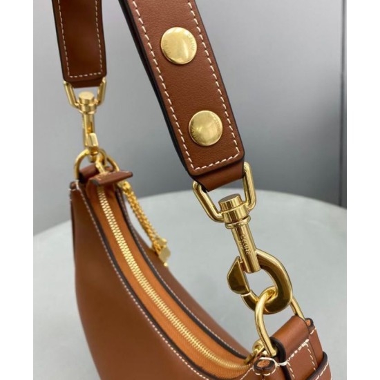 Replica Borsa Celine Ava Con Tracolla Media In Pelle Di Vitello Liscia Caffè