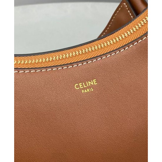 Replica Borsa Celine Ava Con Tracolla Media In Pelle Di Vitello Liscia Caffè
