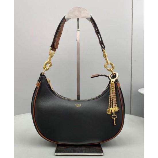 Replica Borsa Celine Ava Con Tracolla Media In Pelle Di Vitello Liscia Nera