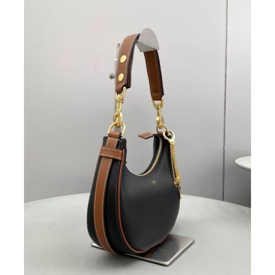 Replica Borsa Celine Ava Con Tracolla Media In Pelle Di Vitello Liscia Nera