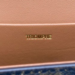 Replica Celine Borsa A Tracolla Catena Triomphe In Tela Triomphe Caffè