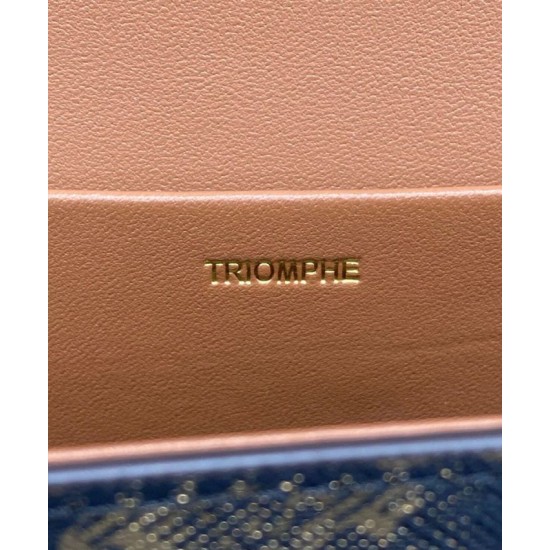 Replica Celine Borsa A Tracolla Catena Triomphe In Tela Triomphe Caffè