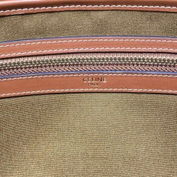 Replica Celine Cabas Orizzontali In Tela Triomphe E Pelle Di Vitello Caffè