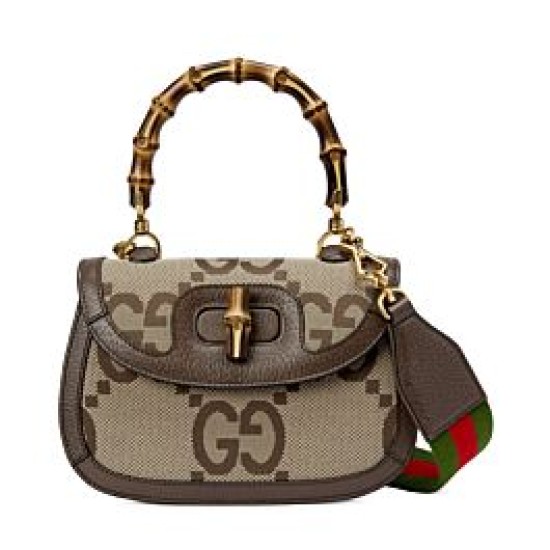Replica Borsa Small Jumbo GG Con Bamboo 675797 Caffè Scuro