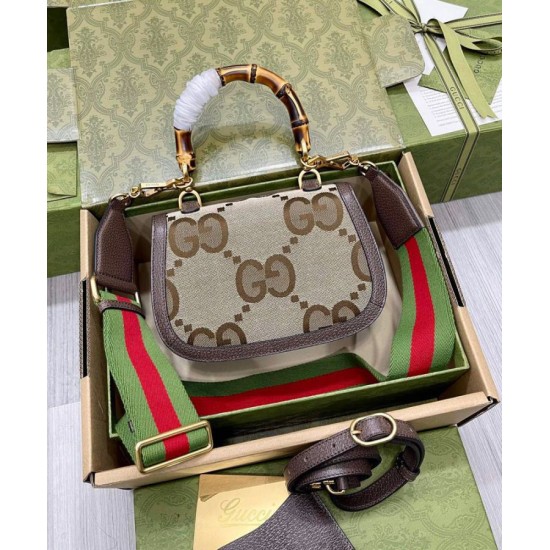 Replica Borsa Small Jumbo GG Con Bamboo 675797 Caffè Scuro