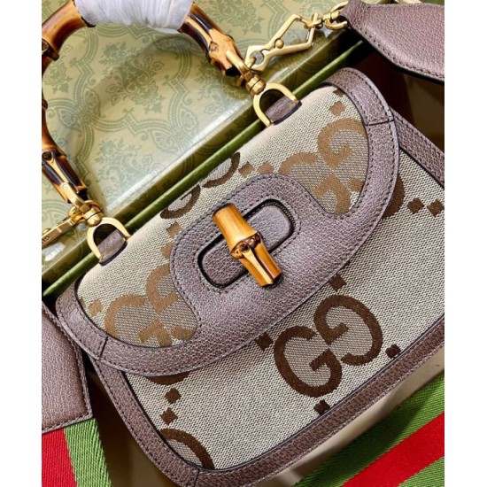 Replica Borsa Small Jumbo GG Con Bamboo 675797 Caffè Scuro