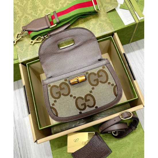 Replica Borsa Small Jumbo GG Con Bamboo 675797 Caffè Scuro