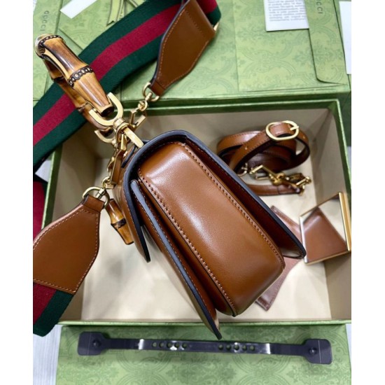 Replica Borsa Small Top Handle Con Bamboo 675797 Coffee