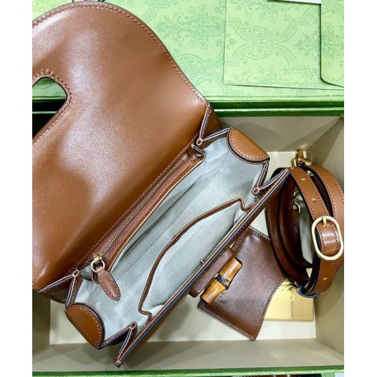 Replica Borsa Small Top Handle Con Bamboo 675797 Coffee