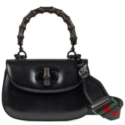 Replica Borsa Small Top Handle Con Bamboo 675797 Nero