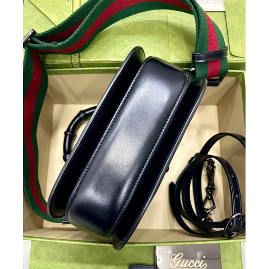 Replica Borsa Small Top Handle Con Bamboo 675797 Nero